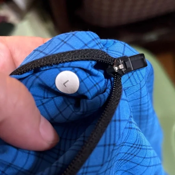 Lululemon Blue Plaid Surge Shorts Size Large - Picture 8 of 8